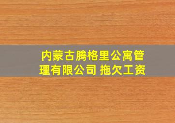 内蒙古腾格里公寓管理有限公司 拖欠工资